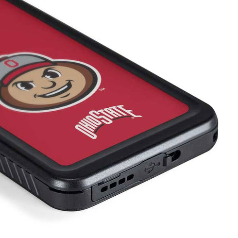 Ohio State University OSUBuckeyes Light Grey Galaxy S24 Waterproof Case